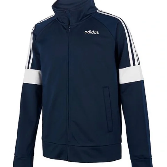 Boys Adidas Navy Blue Tricot Event Full-Zip Jacket, Sz. XL (18/20) - Picture 3 of 4